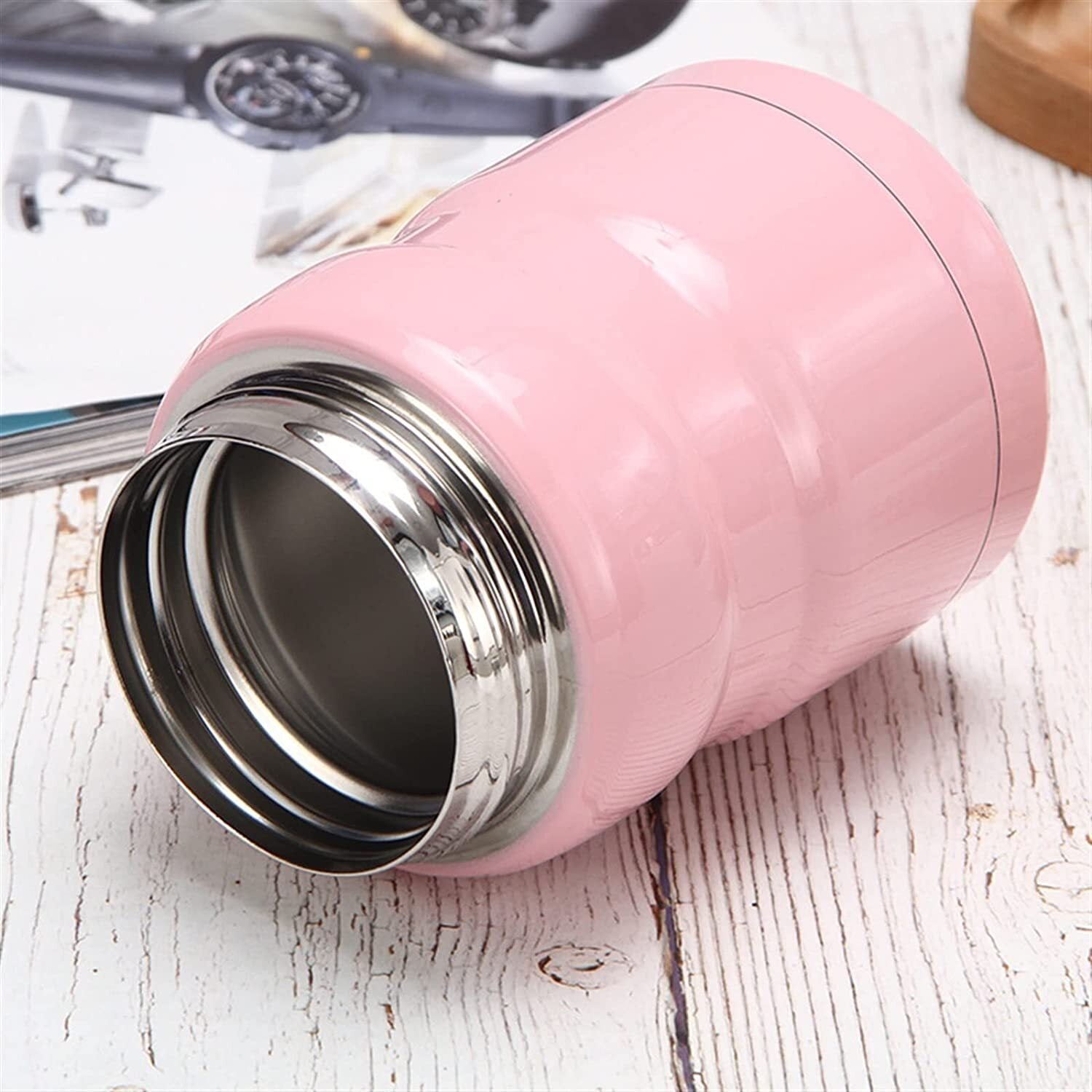 750mL Stainless Steel Vacuum Thermos Insulated Food Jar Lunch Box (Pink)