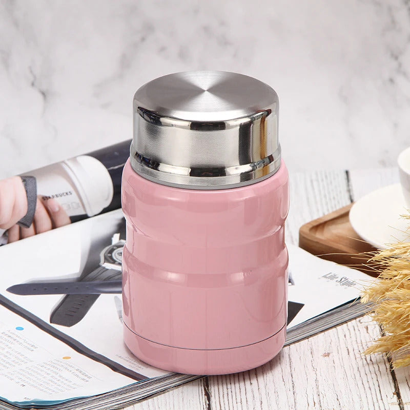 750mL Stainless Steel Vacuum Thermos Insulated Food Jar Lunch Box (Pink)