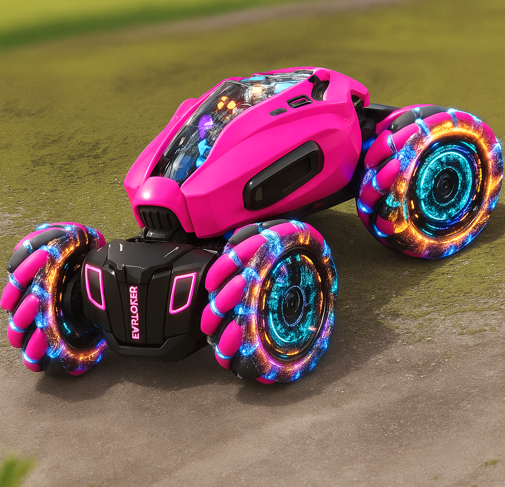 RC Hand Gesture Remote Control 4WD Mist Twister Stunt Car (Pink)