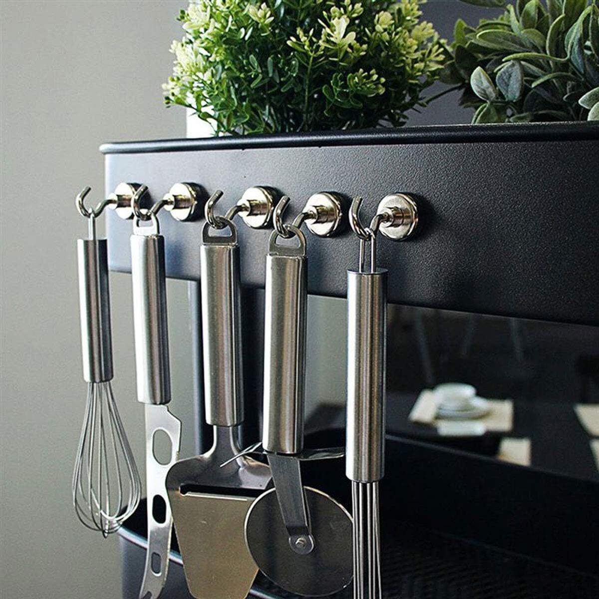 10 X Heavy Duty Magnetic Hooks Multipurpose Strong Hanging Magnets Hangers