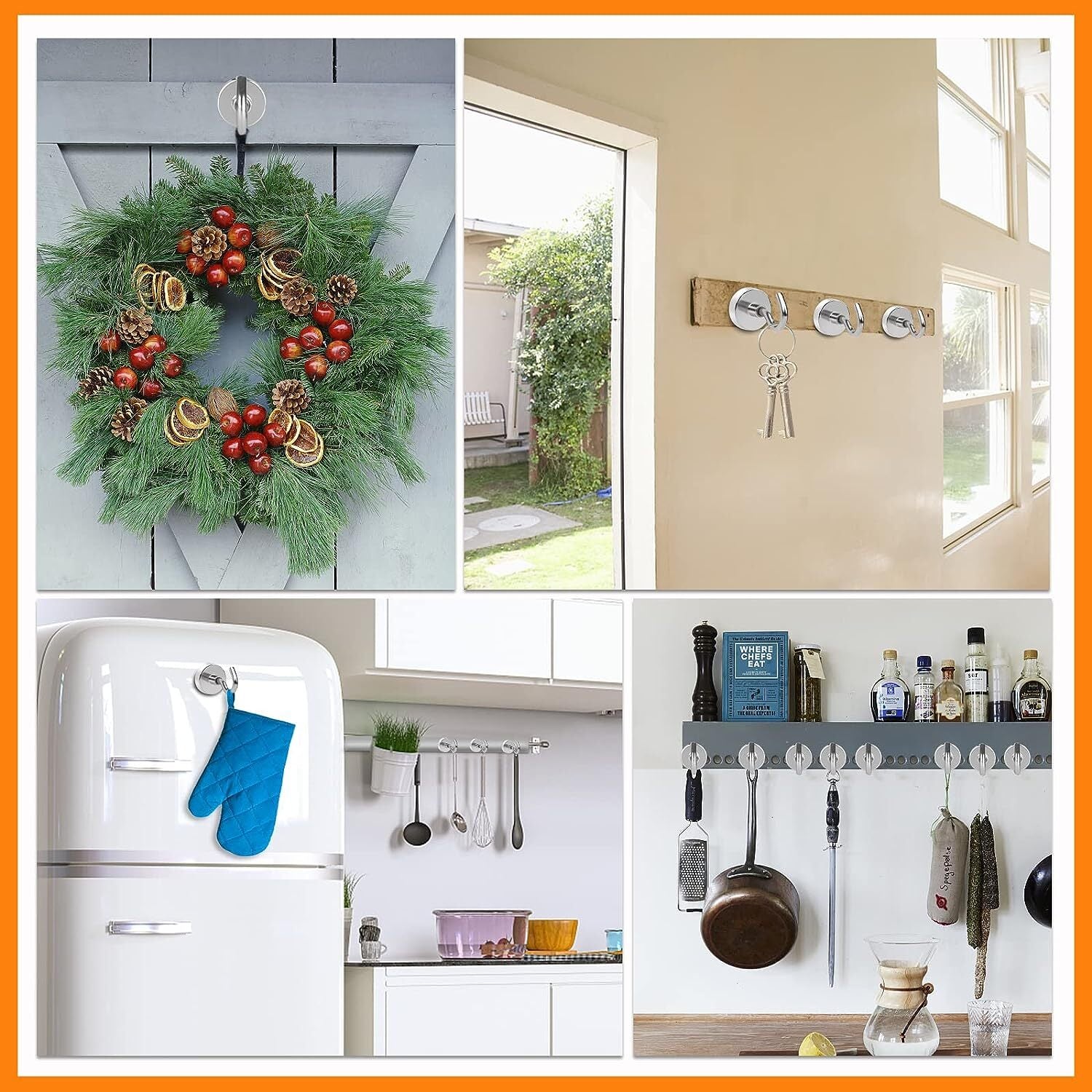 10 X Heavy Duty Magnetic Hooks Multipurpose Strong Hanging Magnets Hangers