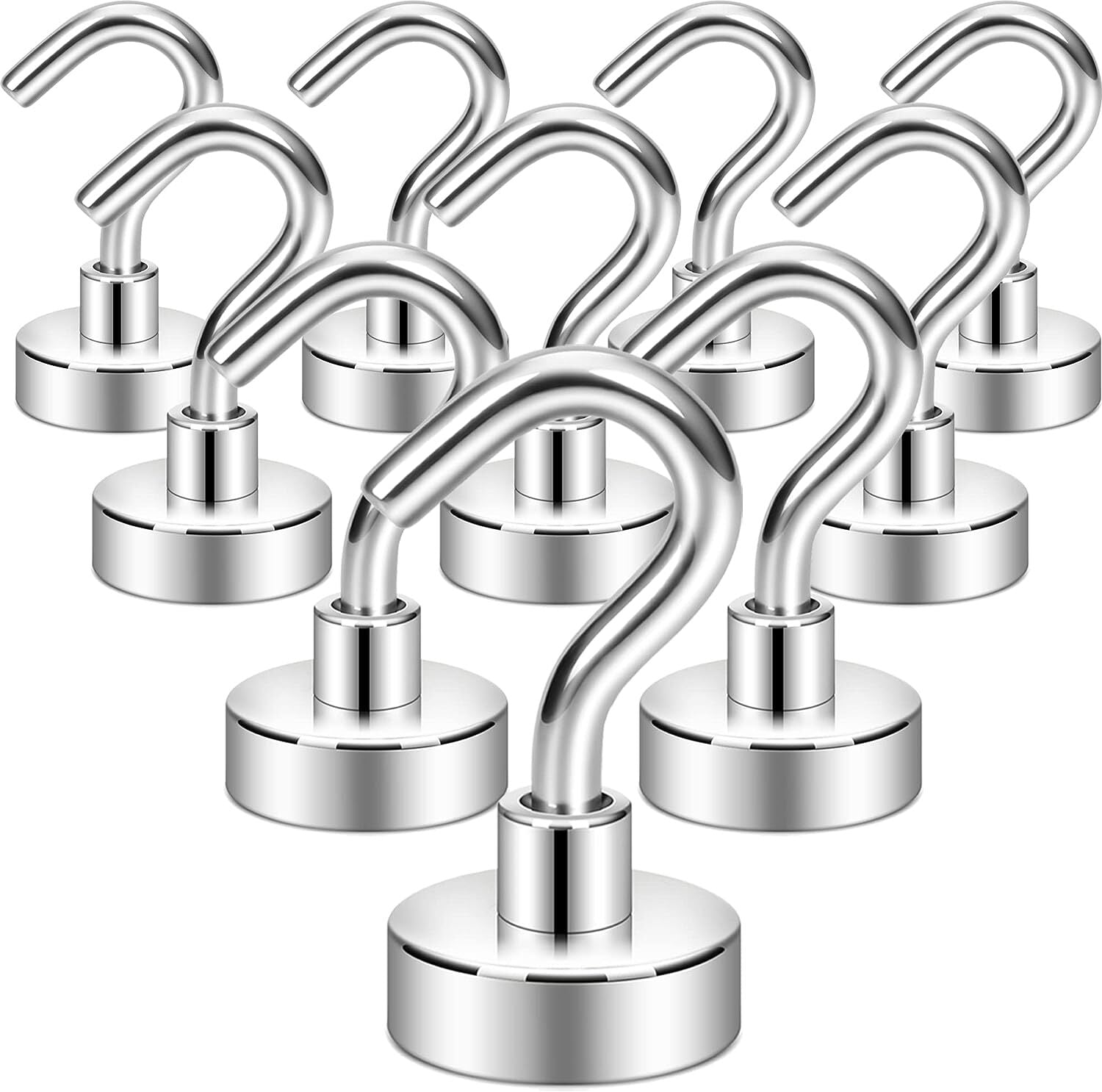 10 X Heavy Duty Magnetic Hooks Multipurpose Strong Hanging Magnets Hangers