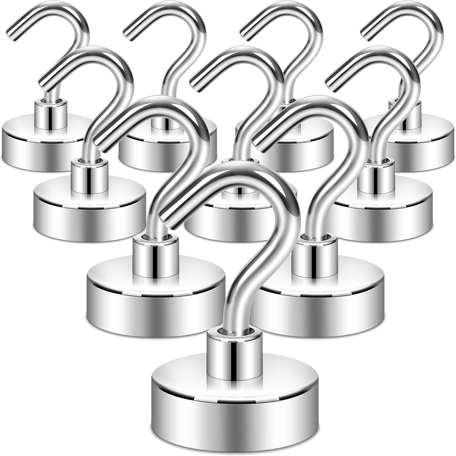 10 X Heavy Duty Magnetic Hooks Multipurpose Strong Hanging Magnets Hangers
