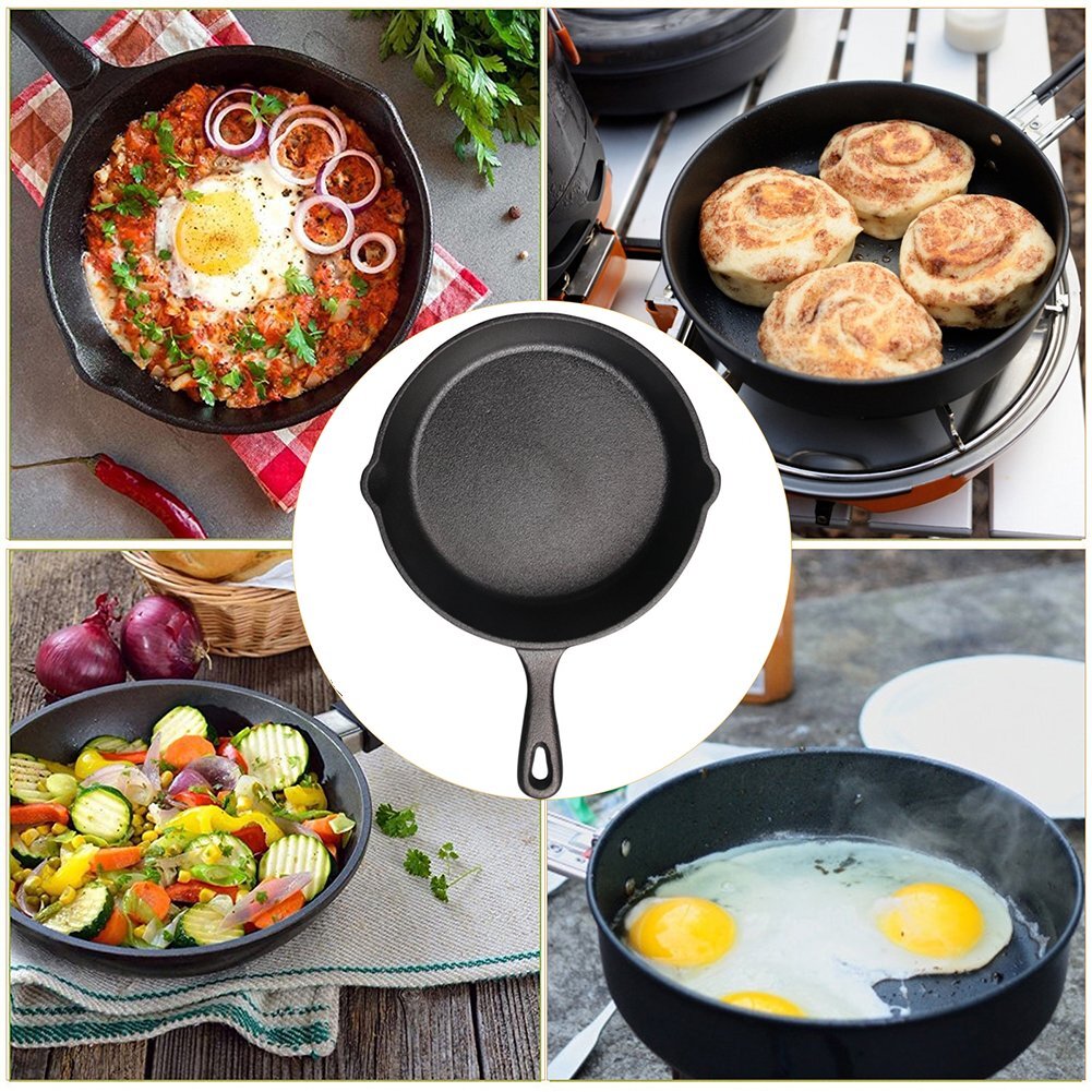 Heavy Duty Non-Stick Frying Pan Cooker Pot Cast Iron Skillet BBQ Grill Cookware