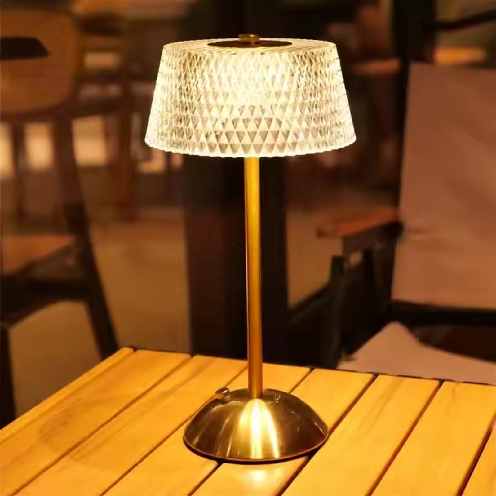 Luxe Diamond Crystal Table Lamp Touch-Dimmable LED Rechargeable Night Light