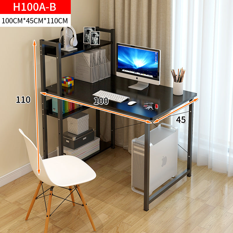 Edge Combination Workstation Computer Desk with Storage Shelves (Black)