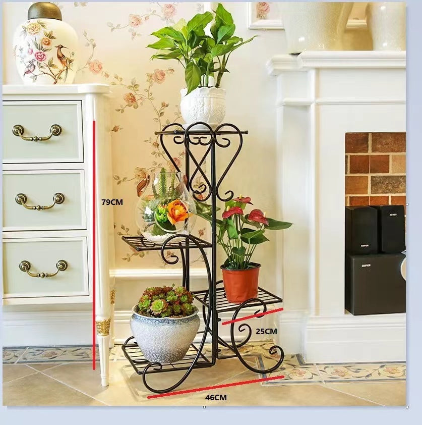 4-tier Metal Plant Stand Shelf Display Rack Flower Pot Holder Planter Garden Storage Organizer