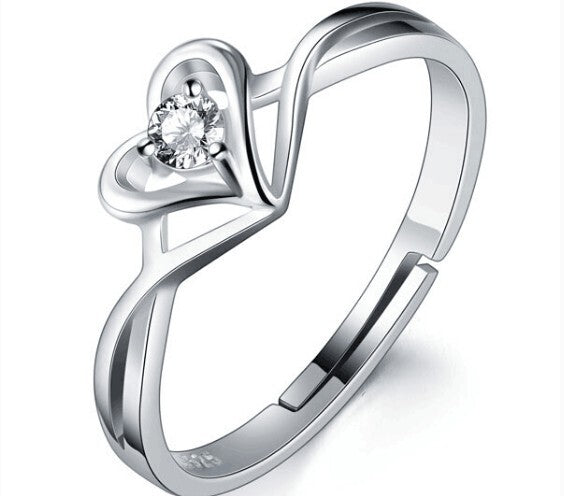 S925 Sterling Silver Love Heart Adjustable