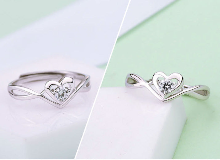 S925 Sterling Silver Love Heart Adjustable