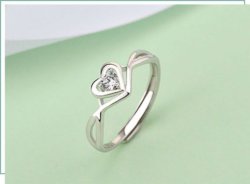 S925 Sterling Silver Love Heart Adjustable