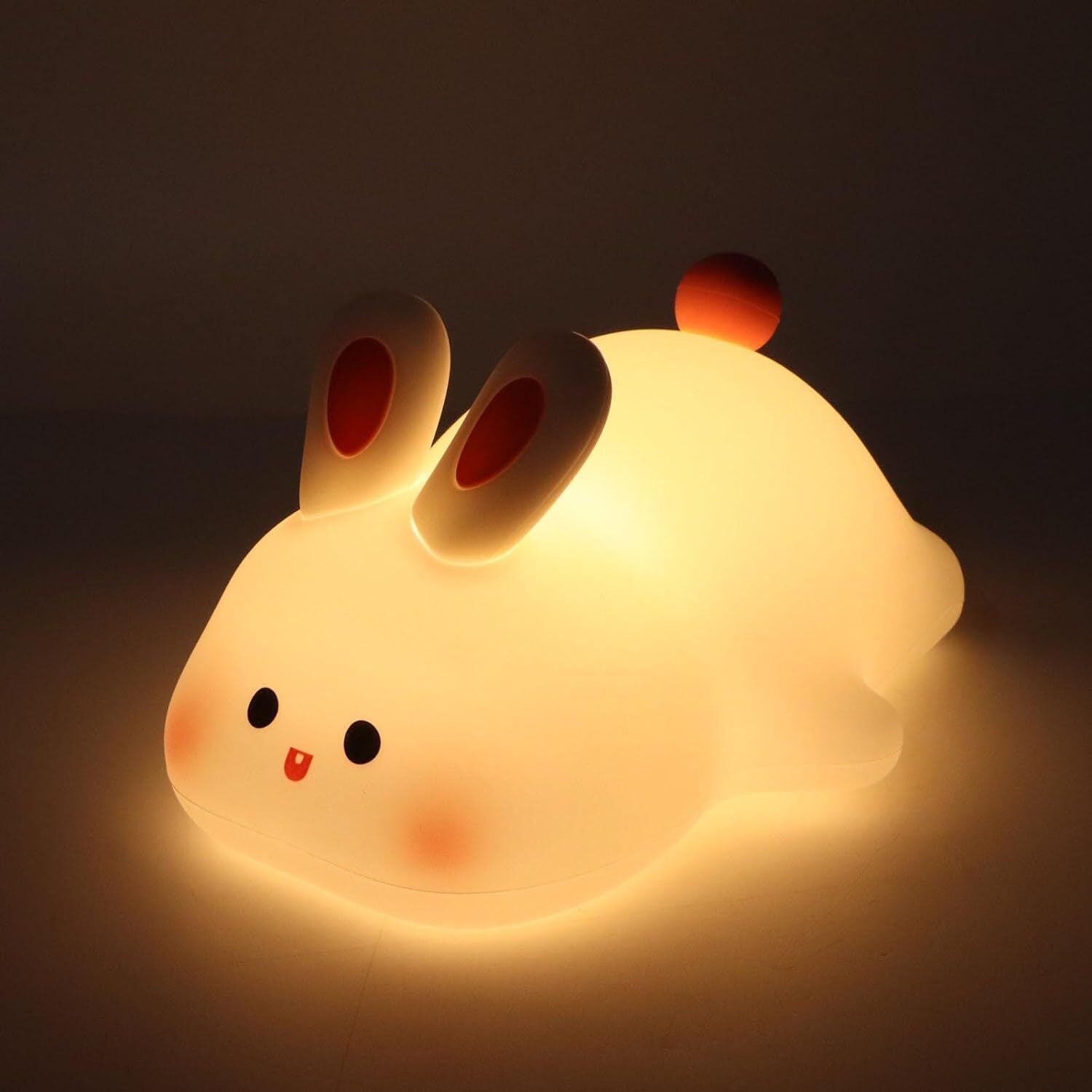 Cute Bunny Silicone LED Touch Sensor Dimmable Portable USB Rechargeable Lamp Night Light