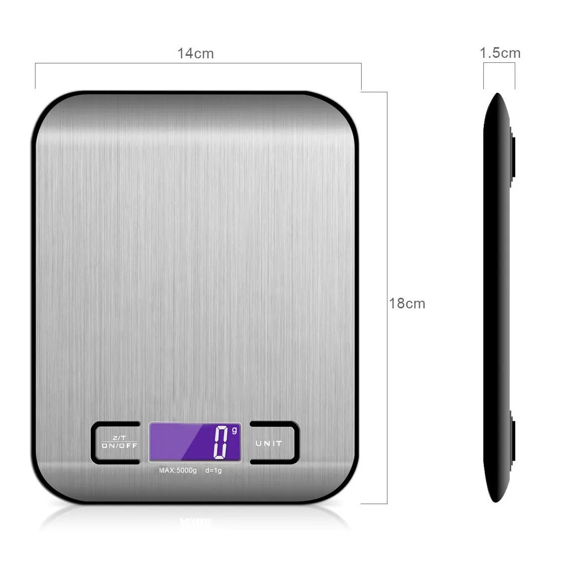 5kg Digital Precision Kitchen Postal Platform Scale Stainless Steel
