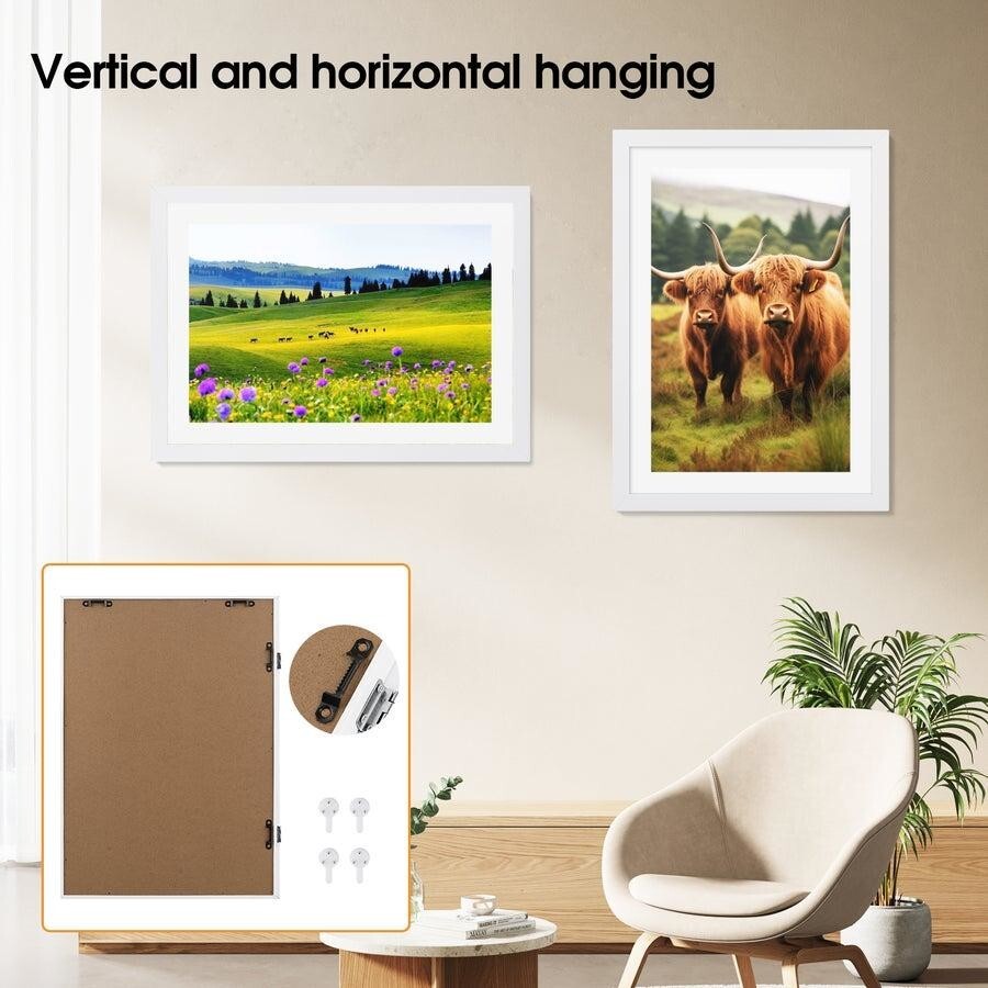 A3 Kids Art Frame Wooden Artwork Display Children Drawing Storage Holds 150 Pictures (White)