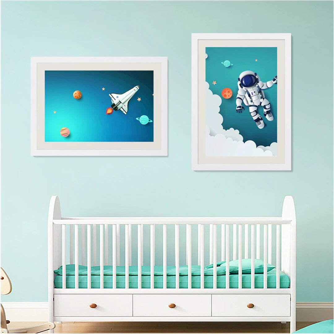A3 Kids Art Frame Wooden Artwork Display Children Drawing Storage Holds 150 Pictures (White)