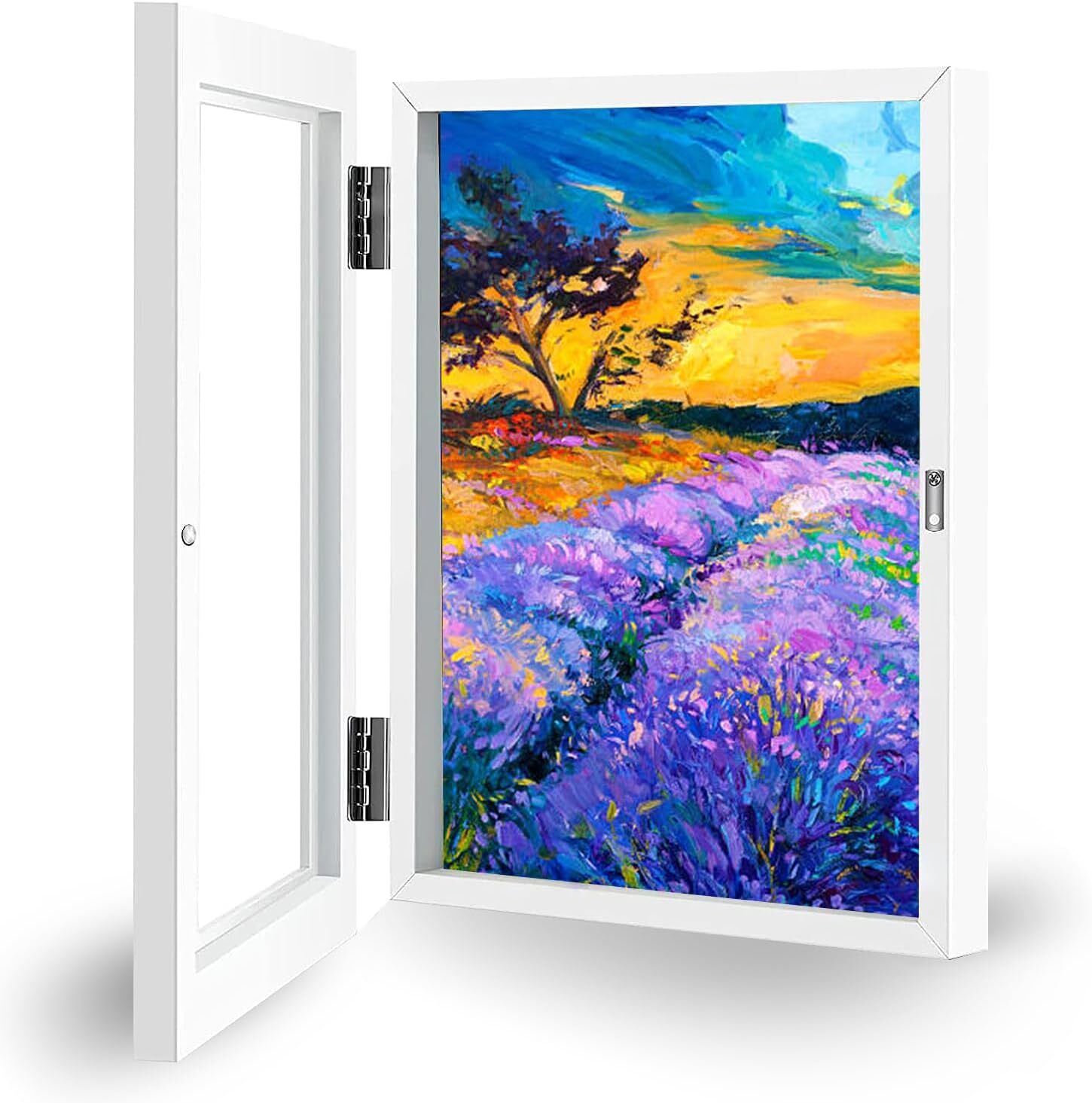 A3 Kids Art Frame Wooden Artwork Display Children Drawing Storage Holds 150 Pictures (White)