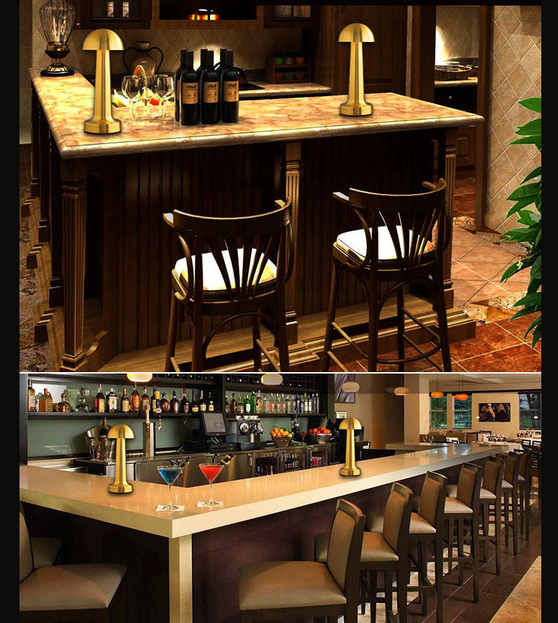 Luxe Designer LED Table Lamp Cordless Touch Sensor Night Light (Silver, Dome)