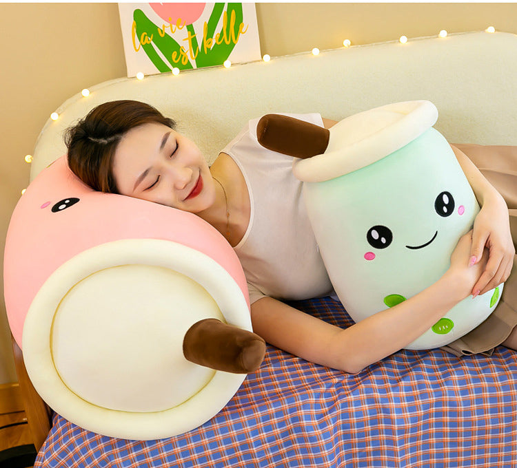 Bubble Tea Plush Toy Boba Cuddly Doll Pillow Cushion - Green