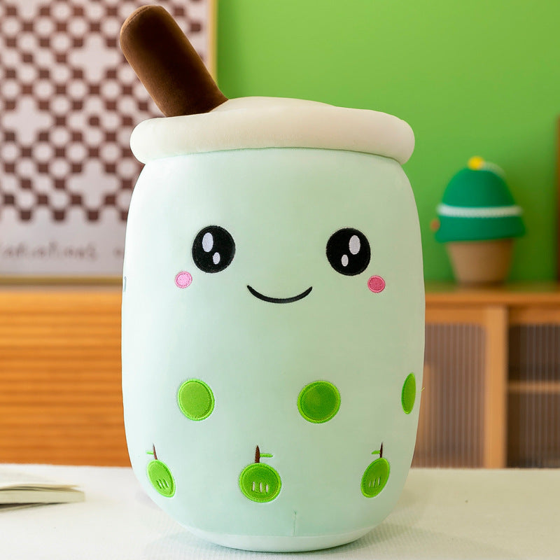 Bubble Tea Plush Toy Boba Cuddly Doll Pillow Cushion - Green