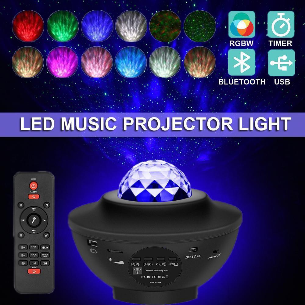 Starry Night LED Projector Lamp Bluetooth Music Player Night Light