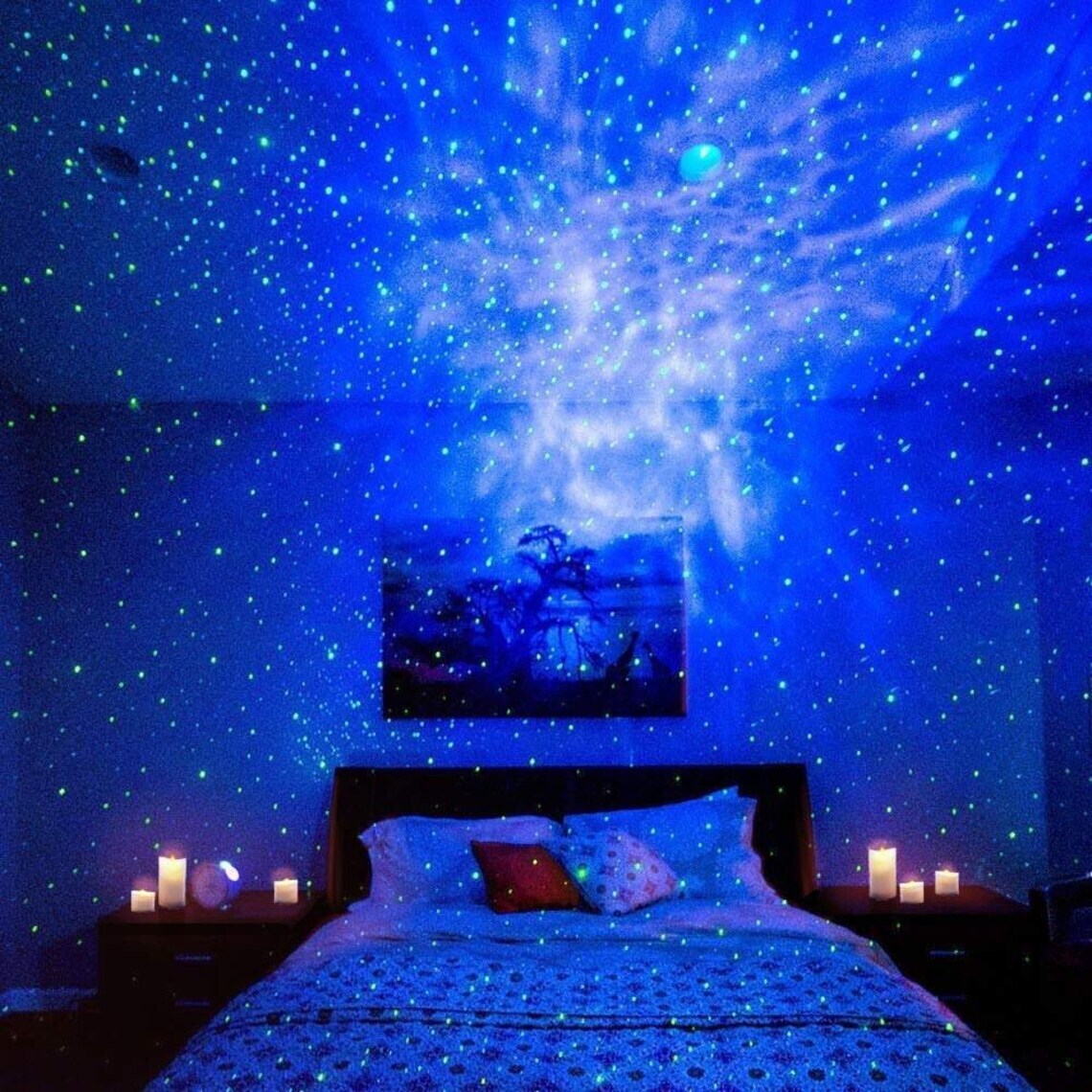 Starry Night LED Projector Lamp Bluetooth Music Player Night Light