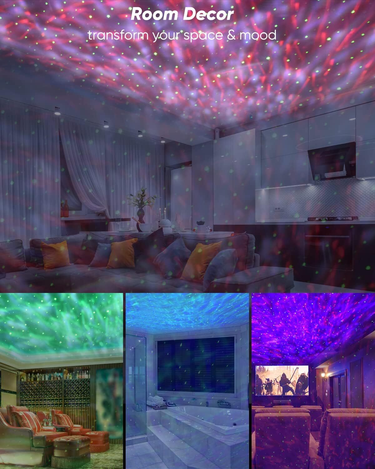 Starry Night LED Projector Lamp Bluetooth Music Player Night Light