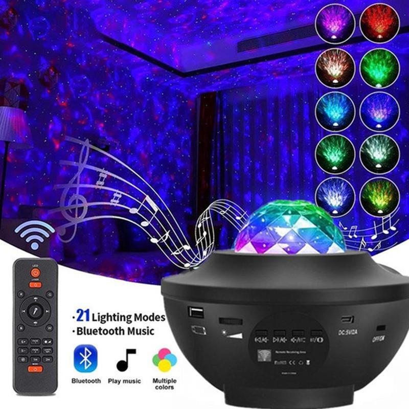 Starry Night LED Projector Lamp Bluetooth Music Player Night Light