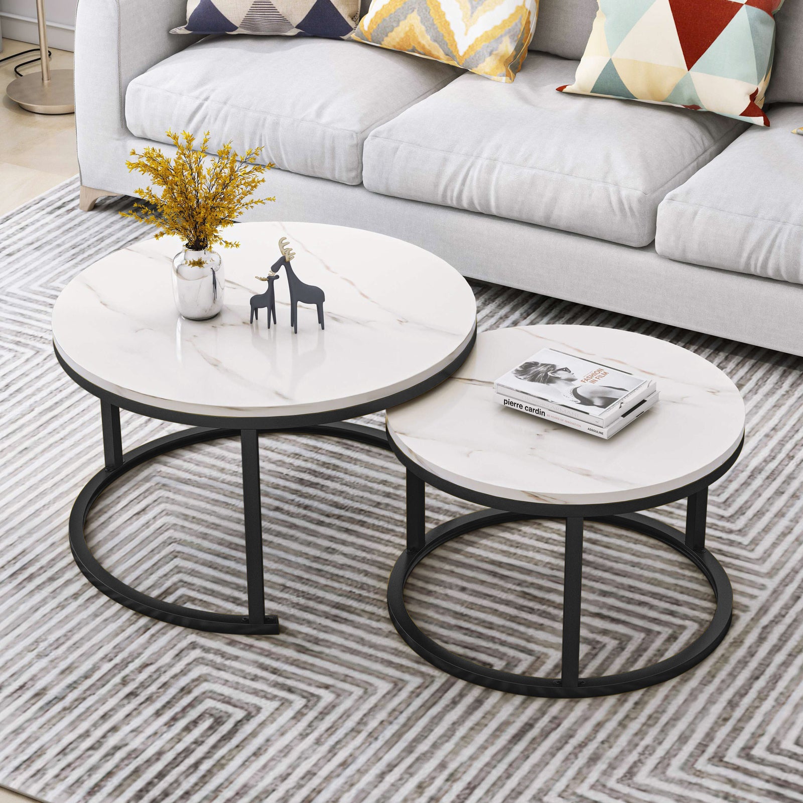 Synergy 2 In 1 Designer Nesting Coffee Tables (White)