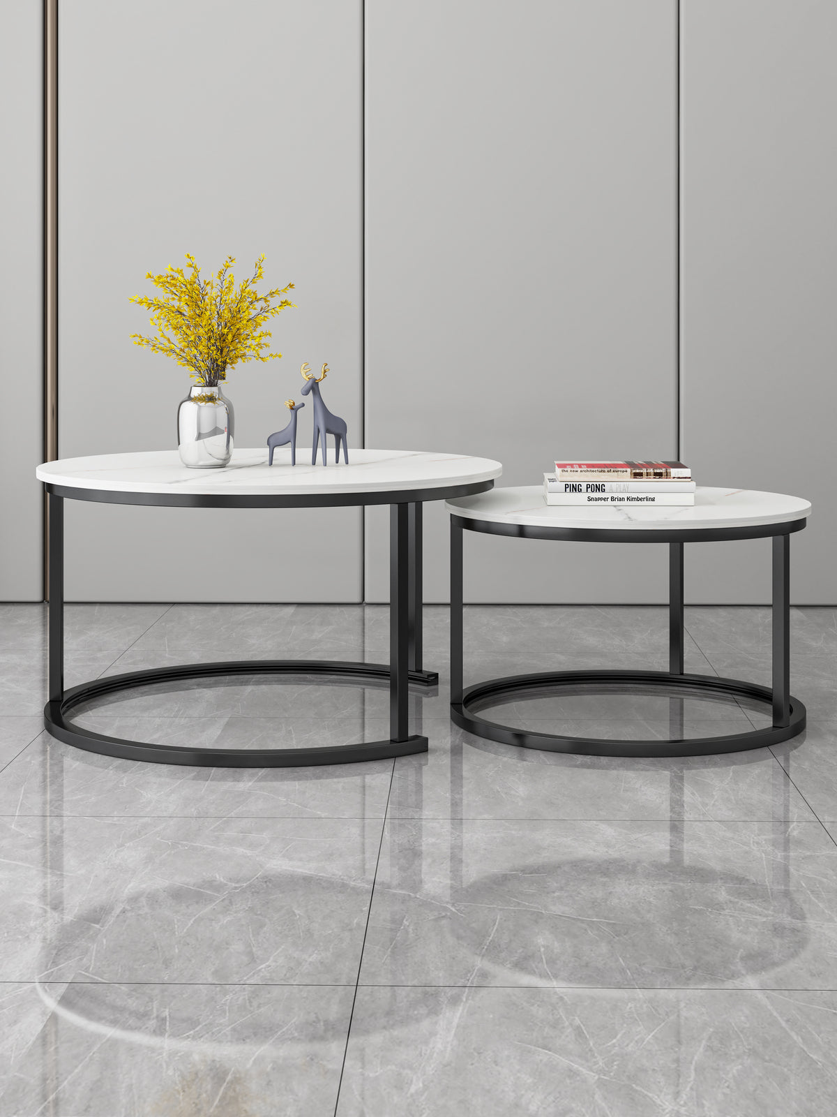 Synergy 2 In 1 Designer Nesting Coffee Tables (White)
