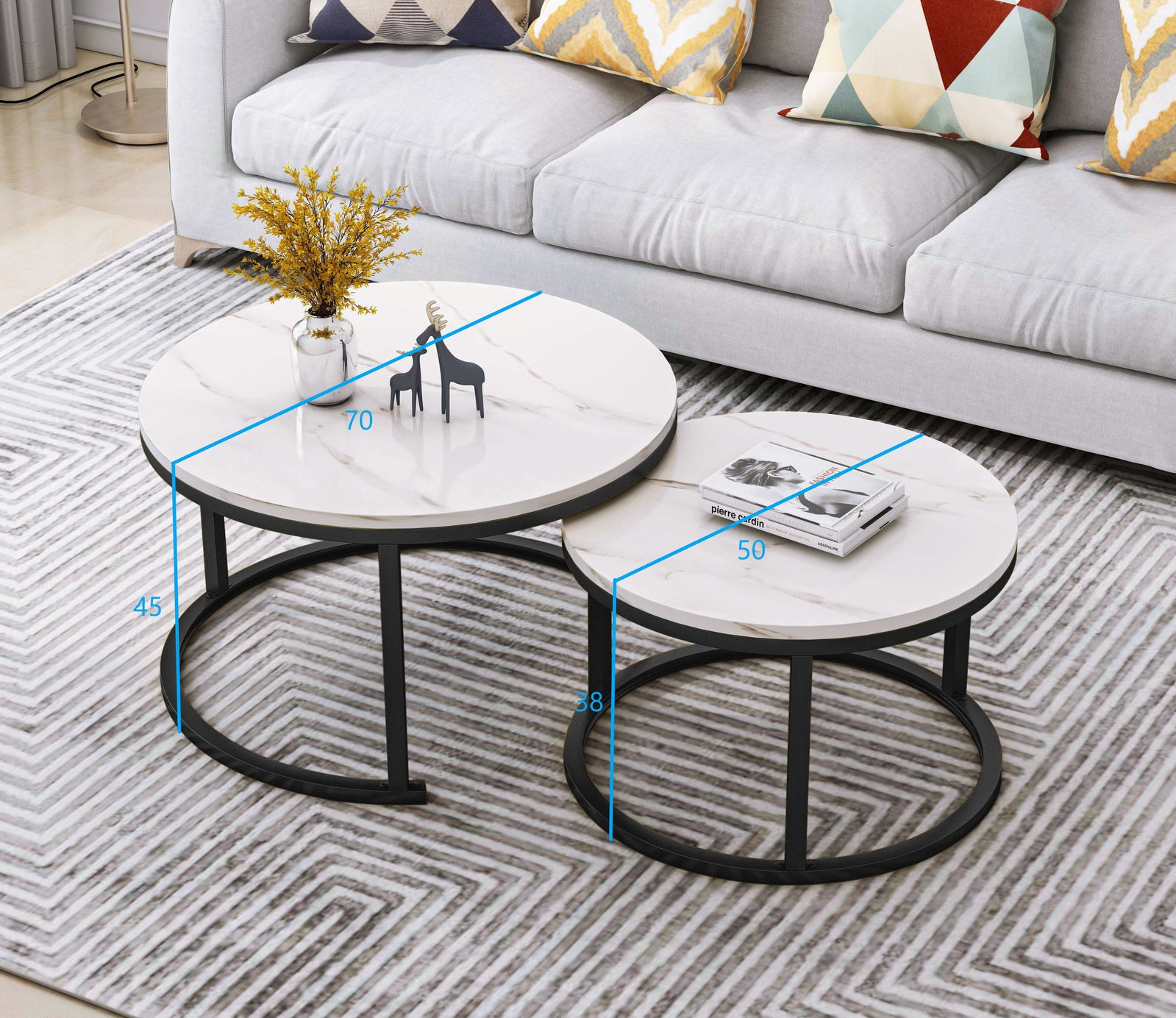 Synergy 2 In 1 Designer Nesting Coffee Tables (White)