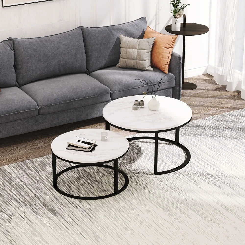 Synergy 2 In 1 Designer Nesting Coffee Tables (White)