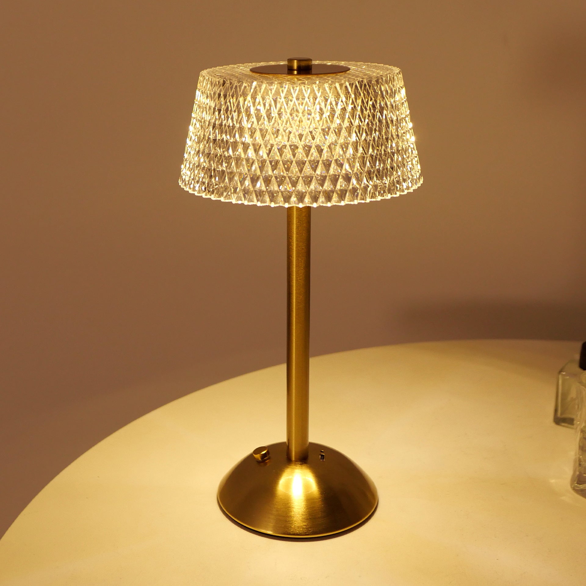 Luxe Diamond Crystal Table Lamp Touch-Dimmable LED Rechargeable Night Light