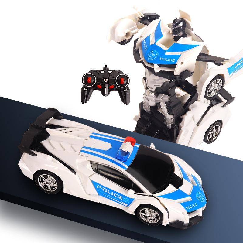 2 In 1 Robot Lamborghini Police Super Transformer Remote Control Car Toy