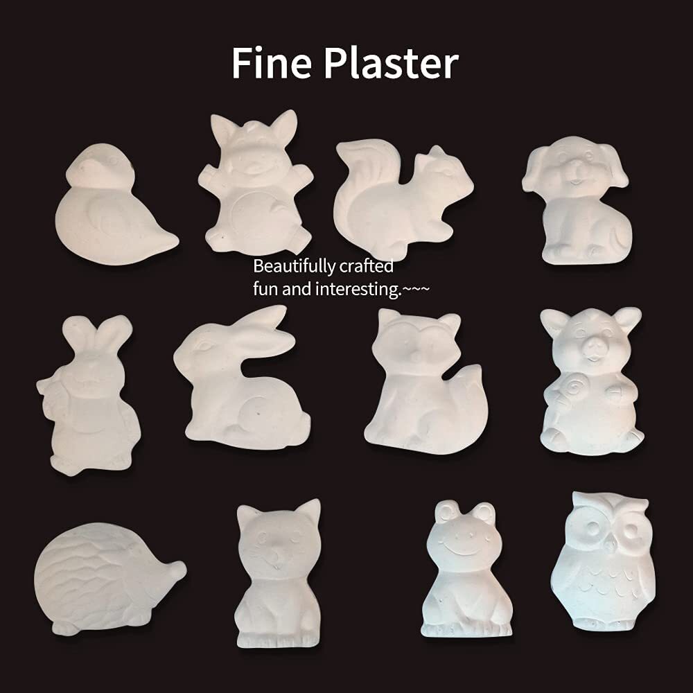 Large Plaster Painting Set Paint Your Own Figurines Arts and Crafts DIY Toy Kit (Animals)