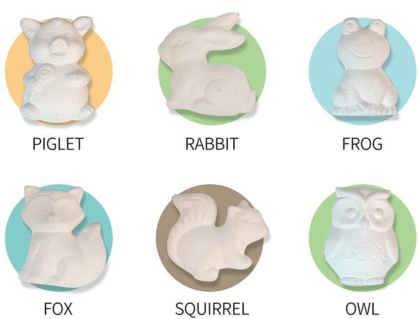 Large Plaster Painting Set Paint Your Own Figurines Arts and Crafts DIY Toy Kit (Animals)