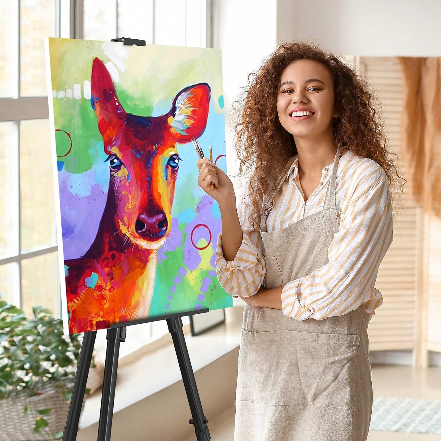 Art Painting Display Easel Portable Adjustable Metal Tripod Stand with Bag