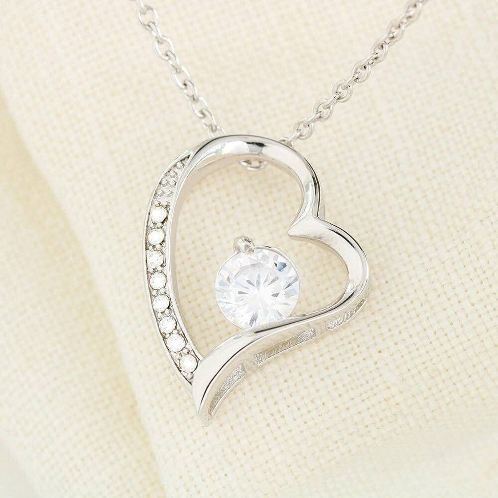 S925 Sterling Silver Eternal Heart Pendant CZ Diamond Necklace