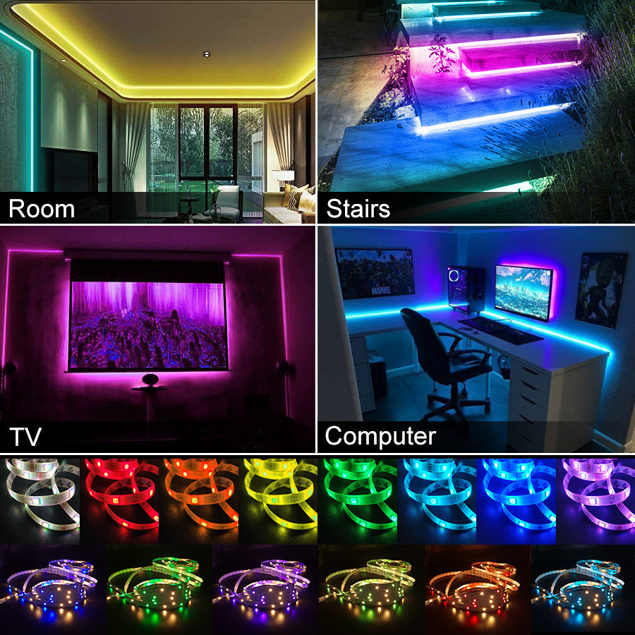 5M RGB LED Light Strip Colour-changing USB Lights with IR Remote