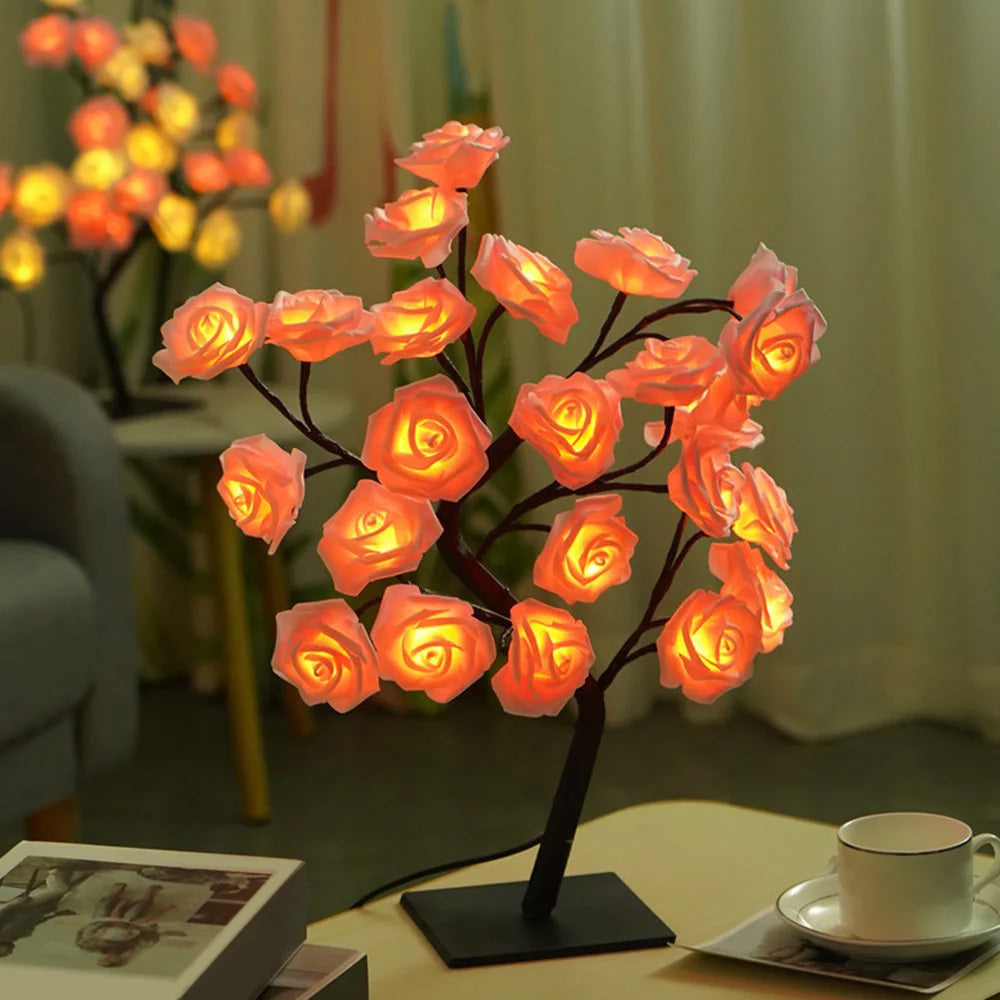 Rose Flower Tree Decorative Lamp LED USB Night Light