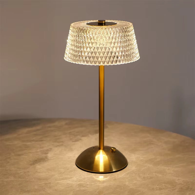 Luxe Diamond Crystal Table Lamp Touch-Dimmable LED Rechargeable Night Light