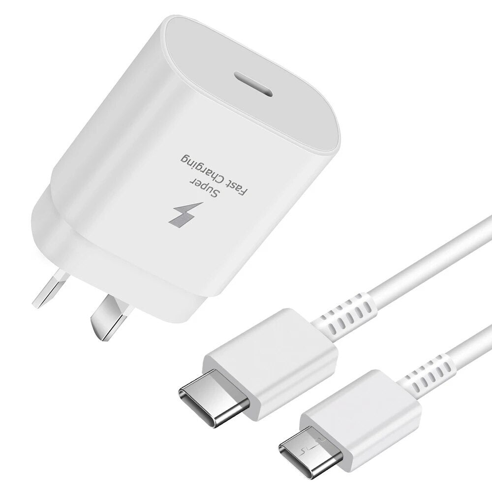 25W Super Fast Charger & 1m USB C to C Cable AC Wall Adapter iPhone Android AU Plug
