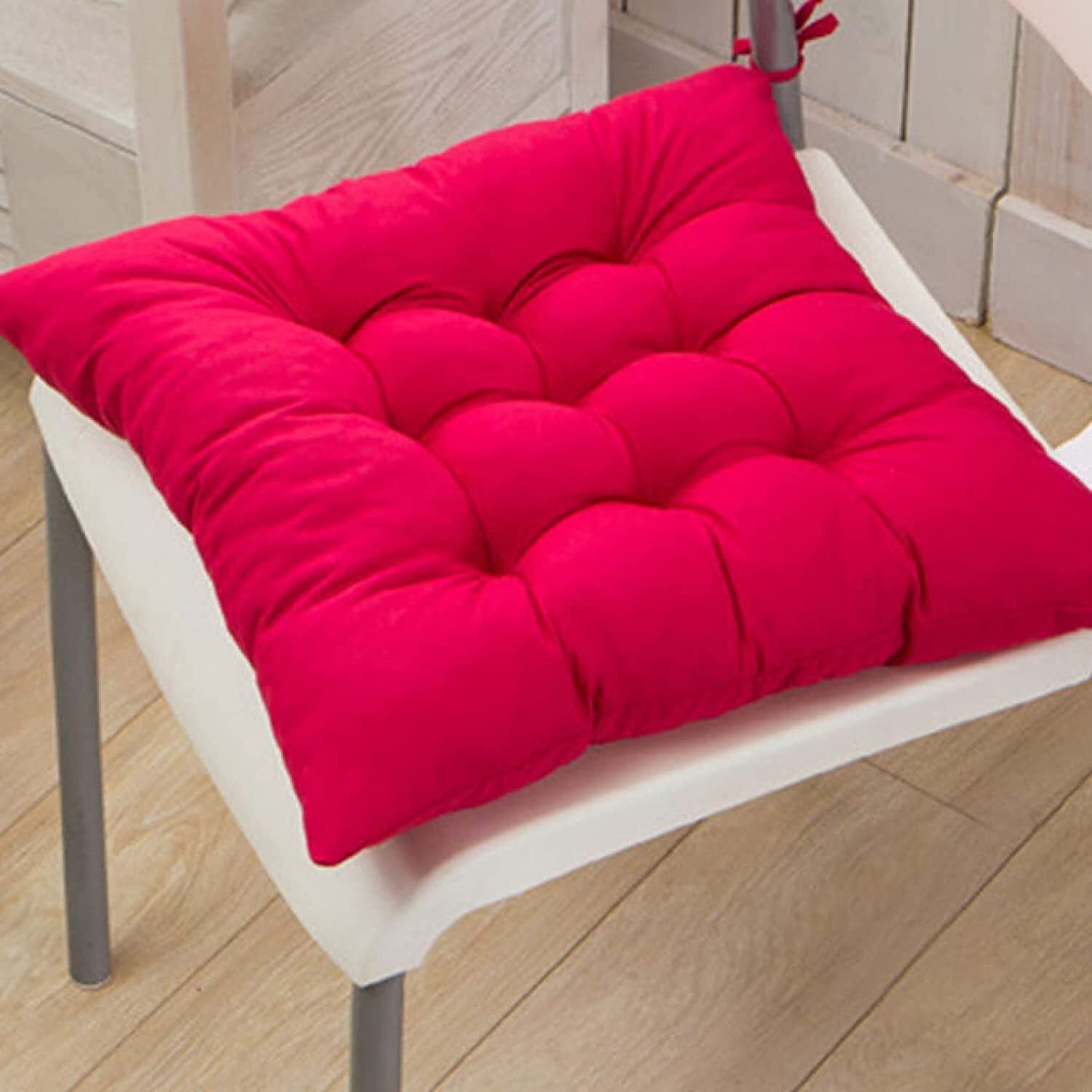 Dining /Office Chair Pad Cotton Seat Cushion (Pink)
