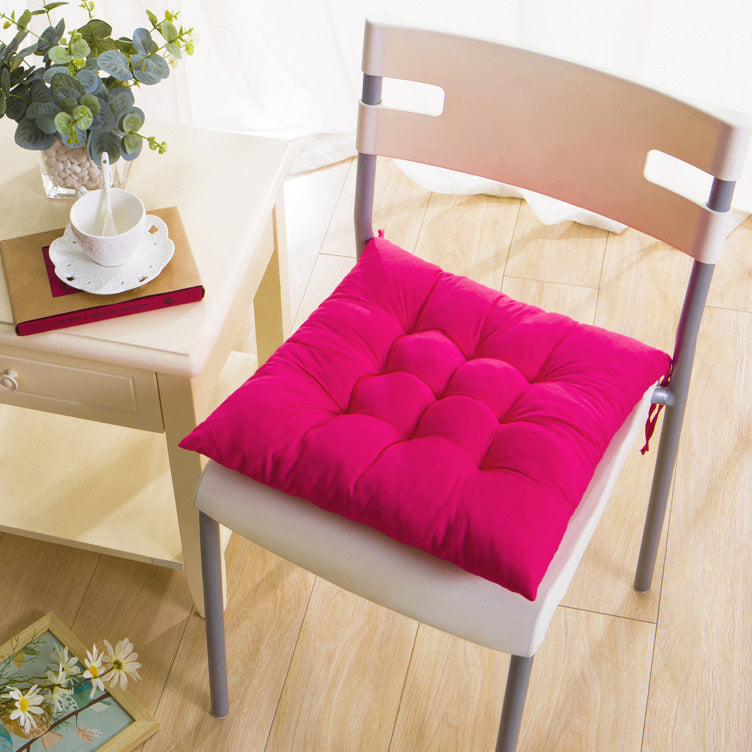 Dining /Office Chair Pad Cotton Seat Cushion (Pink)