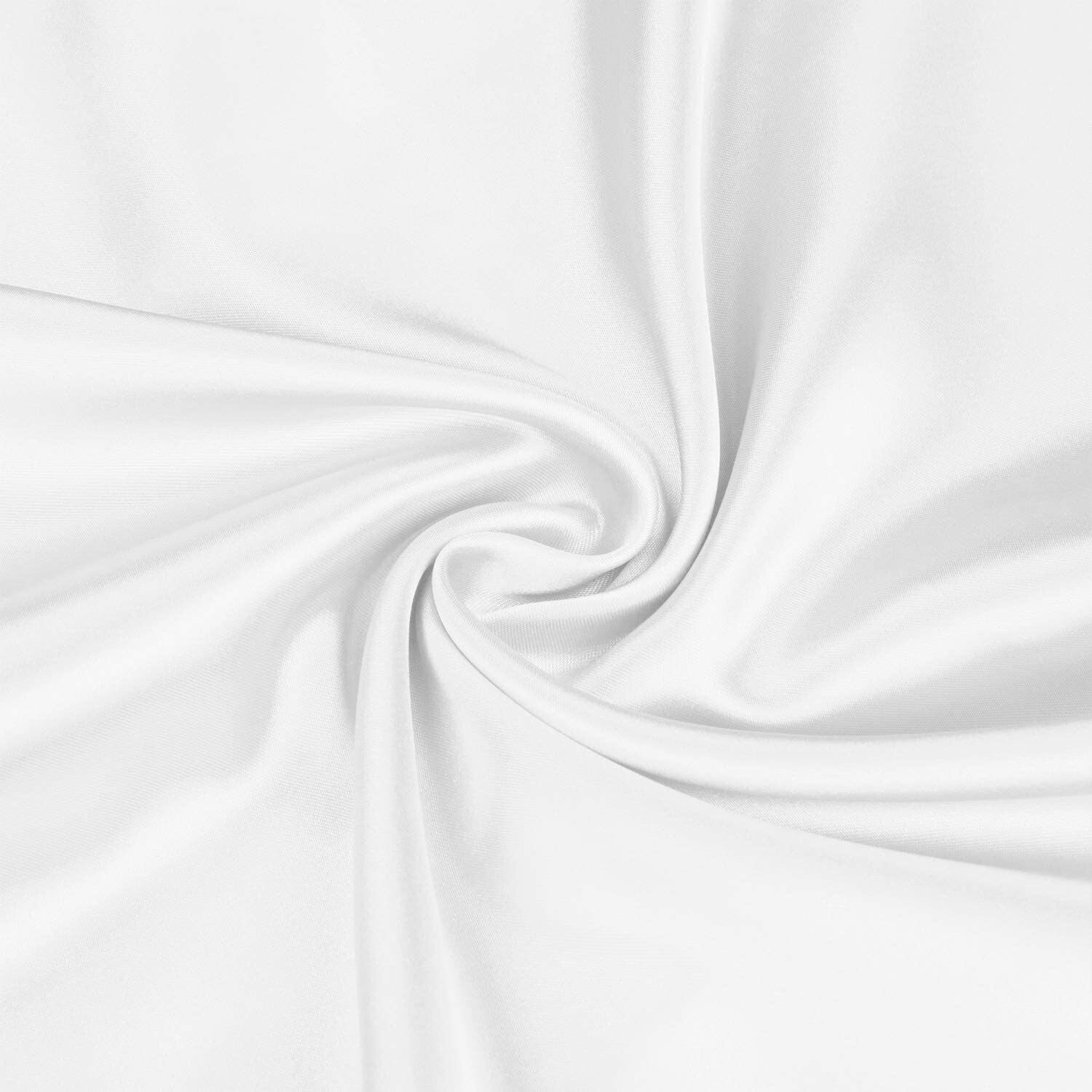 Luxury 4-Piece Silky Satin Flat Fitted Sheets Pillowcase Bed Set (White, Queen)