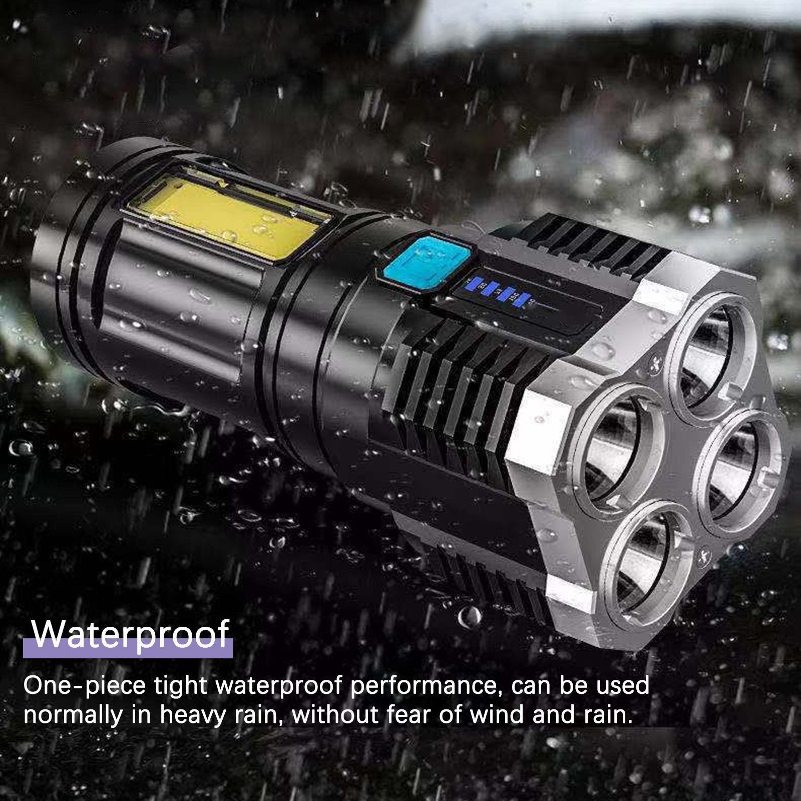 High Performance Ultra-Bright Rechargeable 4-LED Torch Flashlight Night Light