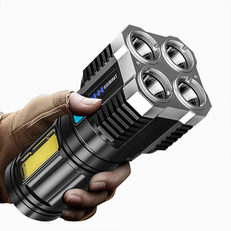 High Performance Ultra-Bright Rechargeable 4-LED Torch Flashlight Night Light