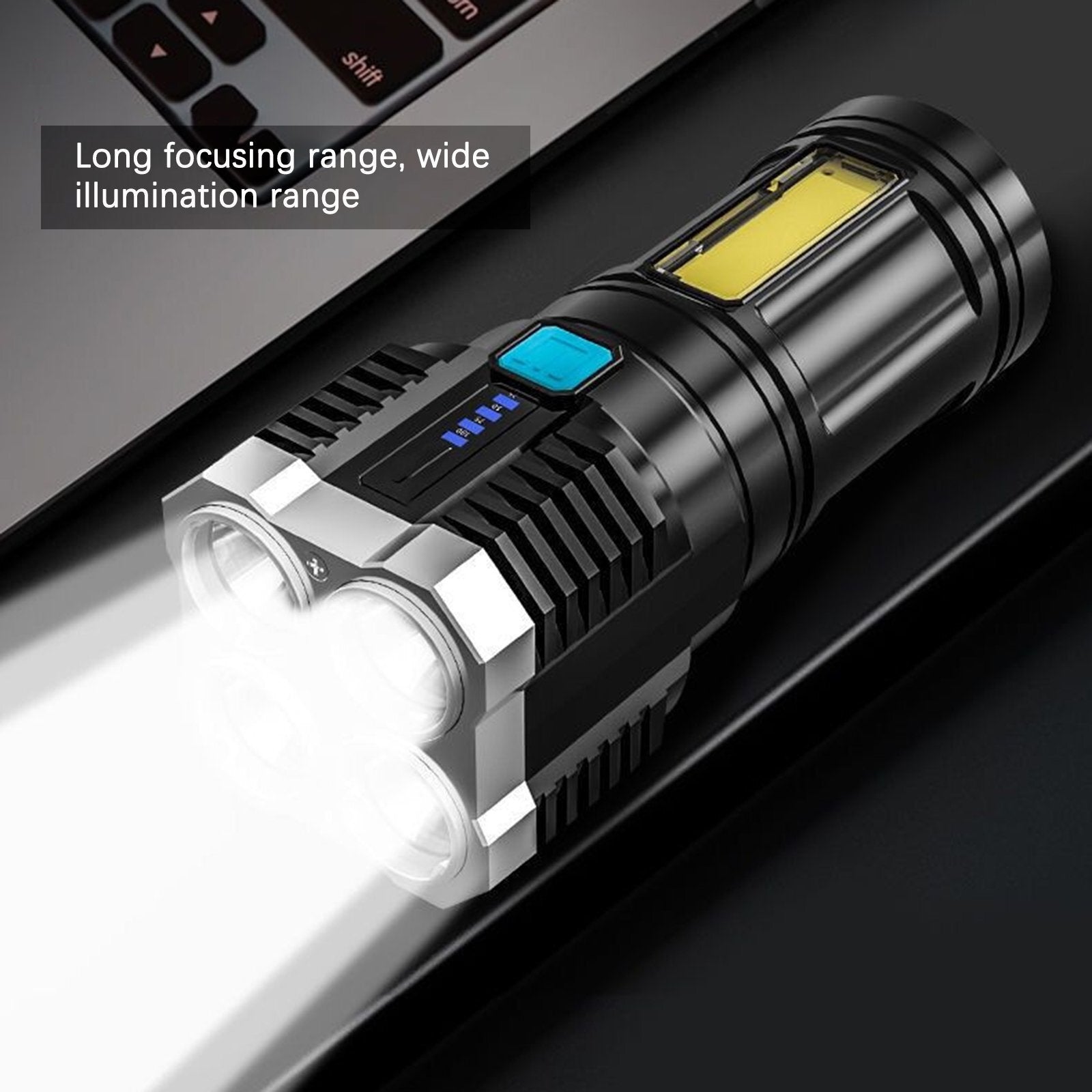 High Performance Ultra-Bright Rechargeable 4-LED Torch Flashlight Night Light