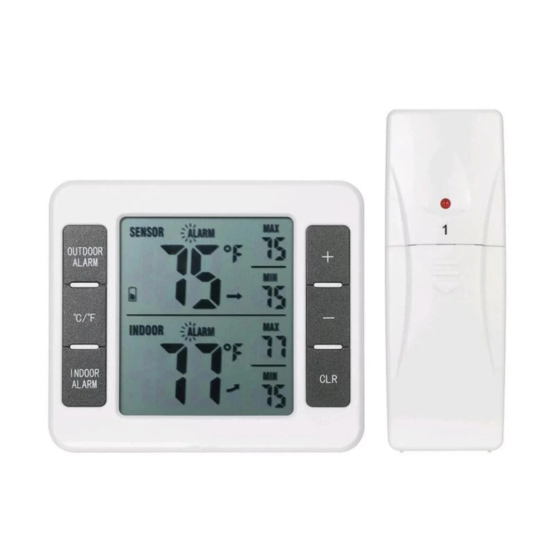 Wireless Digital Refrigerator Freezer Thermometer Remote Sensor Alarm