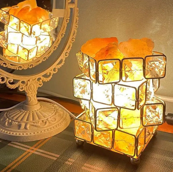 Diamond Crystal Geometric Cube LED Table Lamp Decorative Night Light Mood Lighting