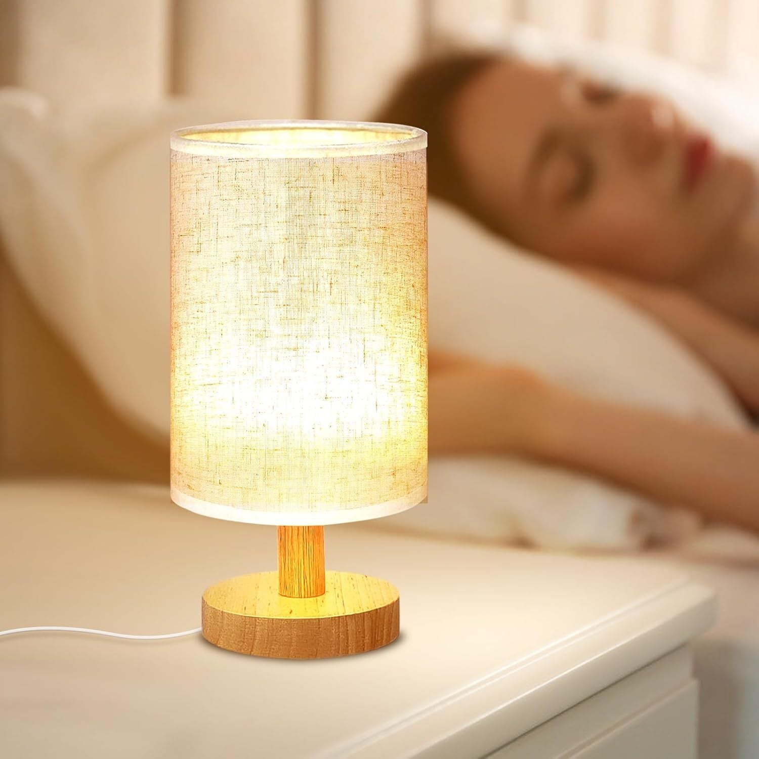 Classic Wooden LED Table Lamp Night Light