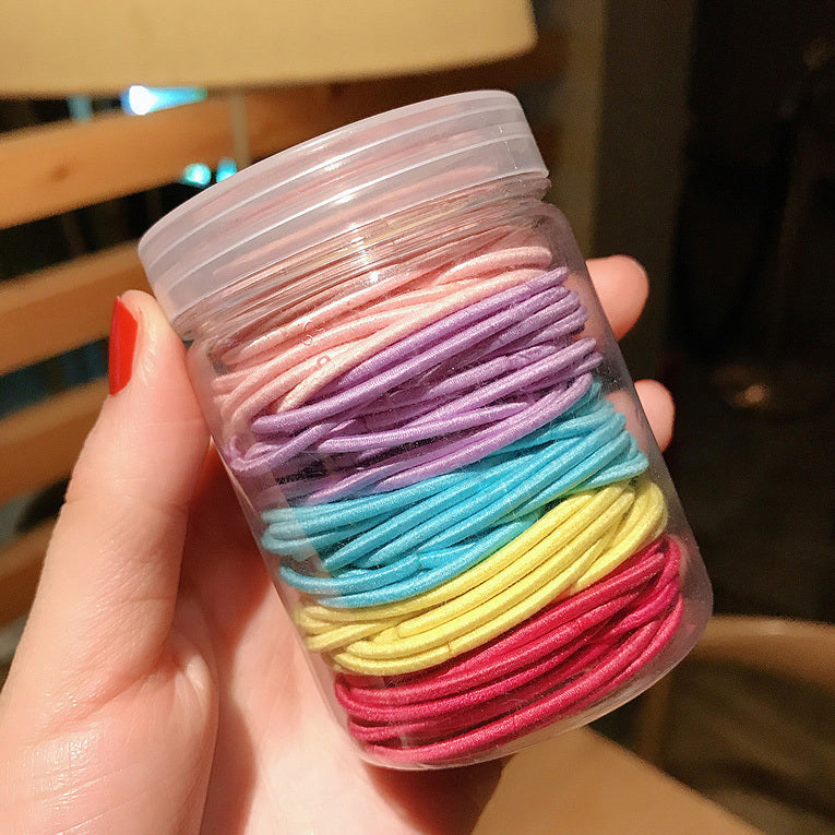 100 Piece Colourful Hair Ties Set Soft Elastic Bands for Kids and Adults